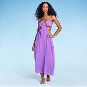 Target Purple Cutout Maxi Coverup Dress